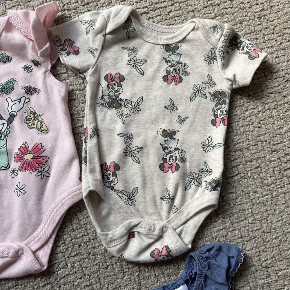 Disney Baby Girls Minnie Mouse Lot Of 5 Size‎ 3-6M Pink Blue Dress Bodysuits - Picture 6 of 13
